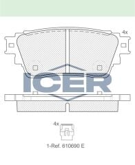 ICER FREN BALATA ARKA IKAZLI MITSUBISHI ASX (GA,W) 1.6 2010-/ 1.8 2010-/ OUTLANDER III (GGW,GFW) 2.0 2012-/ CITROEN C4 AIRCROSS 1.6 HDI 2012-/ PEUGEOT 4008 1.6 HDI 2012-/ MAZDA 6 (GJ,GH) 2.0 2013- 4605B560