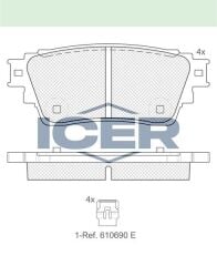 ICER FREN BALATA ARKA IKAZLI MITSUBISHI ASX (GA,W) 1.6 2010-/ 1.8 2010-/ OUTLANDER III (GGW,GFW) 2.0 2012-/ CITROEN C4 AIRCROSS 1.6 HDI 2012-/ PEUGEOT 4008 1.6 HDI 2012-/ MAZDA 6 (GJ,GH) 2.0 2013- 4605B560
