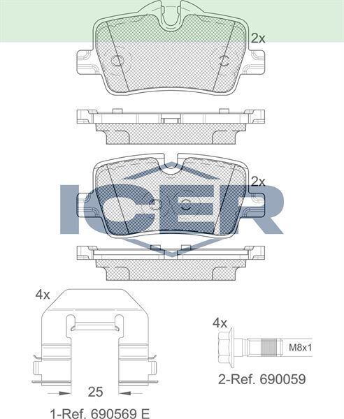 ICER FREN BALATA ARKA BMW 3 SERISI (G20) 320i - 320 D - 320 d xDrive 2018- 34206888825