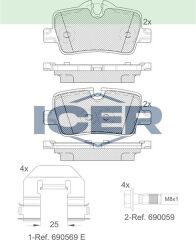 ICER FREN BALATA ARKA BMW 3 SERISI (G20) 320i - 320 D - 320 d xDrive 2018- 34206888825