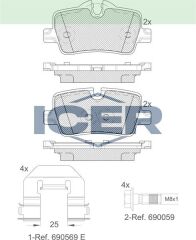 ICER FREN BALATA ARKA BMW 3 SERISI (G20) 320i - 320 D - 320 d xDrive 2018- 34206888825