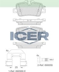 ICER FREN BALATA ARKA BMW 3 SERISI (G20) 320i - 320 D - 320 d xDrive 2018- 34206888825