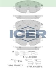 ICER FREN BALATA ON VW GOLF VIII 2020- / SKODA OCTAVIA IV 2019- / SEAT LEON 2019- 5WA698151A