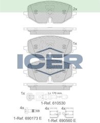 ICER FREN BALATA ON VW GOLF VIII 2020- / SKODA OCTAVIA IV 2019- / SEAT LEON 2019- 5WA698151A