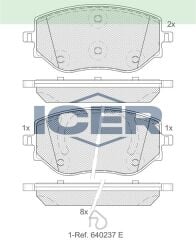 ICER FREN BALATA ON RENAULT CLIO V 1.0 Sce - 1.0 Tce - 1.5 BLUE DCI 2020- / NISSAN MICRA IV (K14) 1.0 IG-T 2018- 410608885R