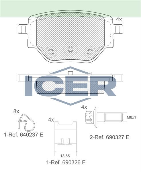 ICER FREN BALATASI ARKA PEUGEOT 208 II - 2008 II 1.2 PureTech - 1.5 BlueHDI 2019- / OPEL CORSA F 1.2 - 1.5 D 2019- 1664737180