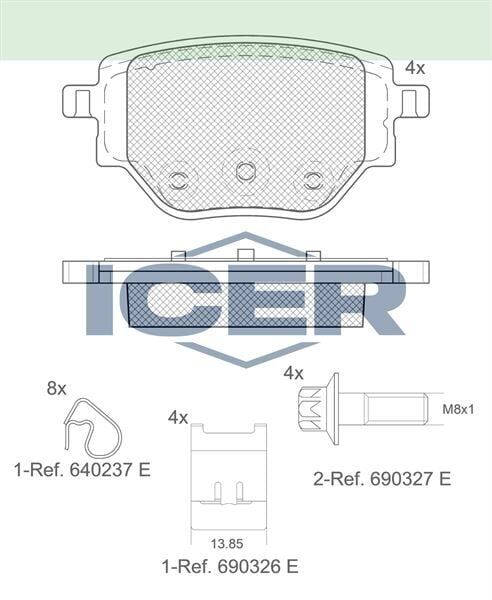 ICER FREN BALATASI ARKA PEUGEOT 208 II - 2008 II 1.2 PureTech - 1.5 BlueHDI 2019- / OPEL CORSA F 1.2 - 1.5 D 2019- 1664737180