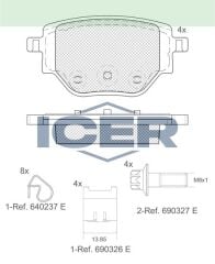 ICER FREN BALATASI ARKA PEUGEOT 208 II - 2008 II 1.2 PureTech - 1.5 BlueHDI 2019- / OPEL CORSA F 1.2 - 1.5 D 2019- 1664737180