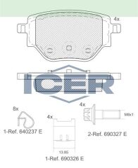 ICER FREN BALATASI ARKA PEUGEOT 208 II - 2008 II 1.2 PureTech - 1.5 BlueHDI 2019- / OPEL CORSA F 1.2 - 1.5 D 2019- 1664737180