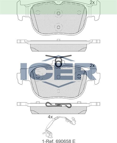 ICER FREN BALATA ARKA 272mm DISK VW GOLF VIII - CADDY V 2020- / SKODA OCTAVIA IV (NX3) 2020- /SEAT LEON (KL1) 2019- /AUDI A3 SPORTBACK (8YA) 2019- 5WA698451G