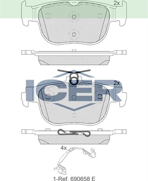 ICER FREN BALATA ARKA 272mm DISK VW GOLF VIII - CADDY V 2020- / SKODA OCTAVIA IV (NX3) 2020- /SEAT LEON (KL1) 2019- /AUDI A3 SPORTBACK (8YA) 2019- 5WA698451G