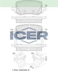 ICER FREN BALATA ARKA IKAZLI HYUNDAI TUCSON IV 2020-/ KIA SPORTAGE V 2020- 58302N7A00