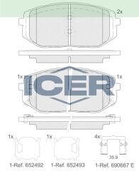ICER FREN BALATA ON IKAZLI HYUNDAI TUCSON IV 2020-/ ION 58101N9A10