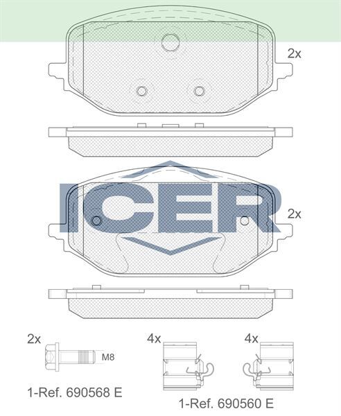 ICER FREN BALATA ON FIAT DOBLO 2022-/ PEUGEOT RIFTER 2019-/ PARTNER 2021-/ 308 III 2021-/ 508 II 2019-/ CITROEN BERLINGO 2021-/DS 4 II 2021-/OPEL ASTRA L 2021-/ COMBO E 2019-/ GRANDLAND 2017- 1647880280