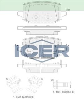 ICER FREN BALATA ARKA NISSAN QASHQAI III (J12) 1.3 DIG-T 2021- 440604785R