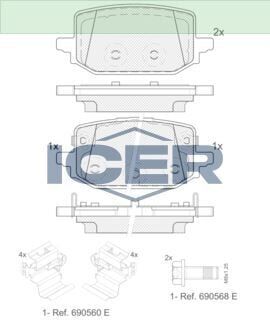 ICER FREN BALATA ARKA NISSAN QASHQAI III (J12) 1.3 DIG-T 2021- / RENAULT KANGOO 2021-