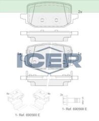 ICER FREN BALATA ARKA NISSAN QASHQAI III (J12) 1.3 DIG-T 2021- 440604785R