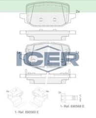 ICER FREN BALATA ARKA NISSAN QASHQAI III (J12) 1.3 DIG-T 2021- / RENAULT KANGOO 2021-