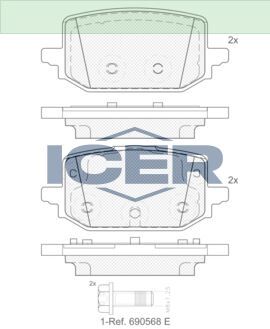 ICER FREN BALATA ARKA NISSAN QASHQAI III (J12) 1.3 DIG-T 2021- / RENAULT KANGOO 2021- 440609529R