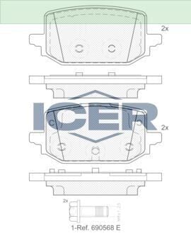 ICER FREN BALATA ARKA NISSAN QASHQAI III (J12) 1.3 DIG-T 2021- / RENAULT KANGOO 2021- 440609529R