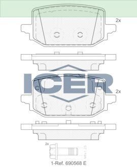 ICER FREN BALATA ARKA NISSAN QASHQAI III (J12) 1.3 DIG-T 2021- / RENAULT KANGOO 2021- 440609529R