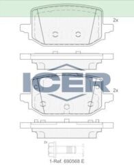 ICER FREN BALATA ARKA NISSAN QASHQAI III (J12) 1.3 DIG-T 2021- / RENAULT KANGOO 2021- 440609529R