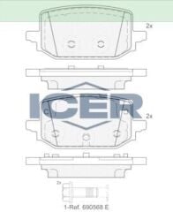 ICER FREN BALATA ARKA NISSAN QASHQAI III (J12) 1.3 DIG-T 2021- / RENAULT KANGOO 2021- 440609529R
