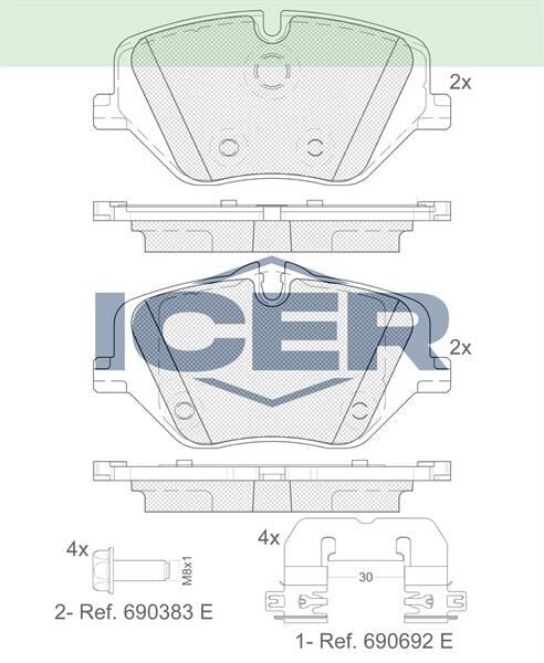 ICER FREN BALATA MONTAJ TAKIMI ÖN BMW 2 SERİES 5 SERİES X1 SERİES X2 SERİES X3 SERİES 34106897141