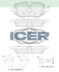 ICER FREN BALATA ARKA BMW X1 (U11) 2022- / BMW 2 SERISI (U06, F45) ACTIVE TOURER 218i 2021- 34208834998