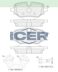 ICER FREN BALATA ARKA BMW X1 (U11) 2022- / BMW 2 SERISI (U06, F45) ACTIVE TOURER 218i 2021- 34208834998