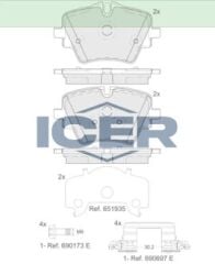 ICER FREN BALATA MONTAJ TAKIMI ÖN BMW 1 SERİES 2 SERİES 3 SERİES 4 SERİES 5 SERİES-FORD TAUNUS (1974-) 34108837151