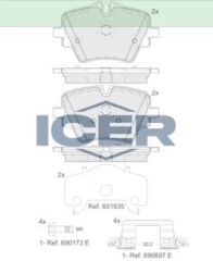 ICER FREN BALATA MONTAJ TAKIMI ÖN BMW 1 SERİES 2 SERİES 3 SERİES 4 SERİES 5 SERİES-FORD TAUNUS (1974-) 34108837151