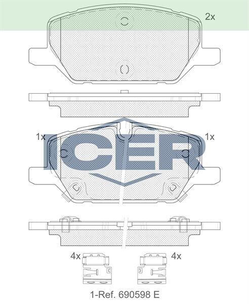 ICER FREN BALATA ON IKAZLI OPEL INSIGNIA B 1.5T - 1.6 CDTI - 2.0 CDTI - 2.0T 17 JANT 2017- 1684934580