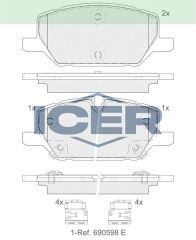 ICER FREN BALATA ON IKAZLI OPEL INSIGNIA B 1.5T - 1.6 CDTI - 2.0 CDTI - 2.0T 17 JANT 2017- 1684934580