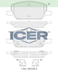 ICER FREN BALATA ON IKAZLI OPEL INSIGNIA B 1.5T - 1.6 CDTI - 2.0 CDTI - 2.0T 17 JANT 2017- 1684934580