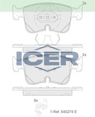 ICER FREN BALATA ON VOLKSWAGEN GOLF VIII - CADDY V 2020- / AUDI A3 2020- / CONNECT 2022- 5WA698151G