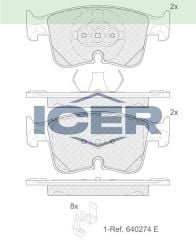 ICER FREN BALATA ON VOLKSWAGEN GOLF VIII - CADDY V 2020- / AUDI A3 2020- / CONNECT 2022- 5WA698151G