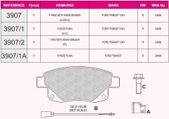 BEŞER FREN BALATA ARKA FISSIZ FORD TRANSIT (V347) 2.2 TDCI - 2.4 TDCI - 3.2 TDCI 2006-2014 / TRANSIT (V348) 2.2 TDCI 2006-2014