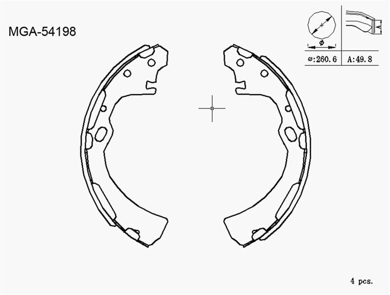 MGA FREN PABUC BALATA ARKA NISSAN PICK UP (D22) 2.5 D 4X2 260X50 mm 1998-