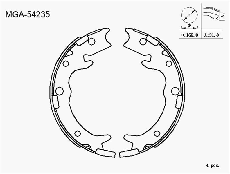 MGA PABUÇLU FREN BALATASI ARKA ACCORD VII 2003-2008. CR-V II 2001-2007. LEGEND II 1991-96. LEGEND III 19