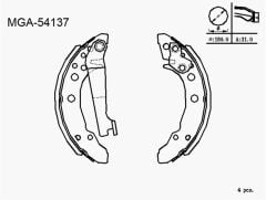 MGA FREN PABUC BALATA ARKA GOLF I 1.3 LEVYELI 180X31mm 1974-1985/GOLF I 1.6 1974-1985/GOLF I 1.6 D 1974-1985/GOLF II 1.6 1983-1992/GOLF II 1.6 TD 1983-1992/PASSAT 1.6 1980-1988/80 1.6 TDI 1978-1986
