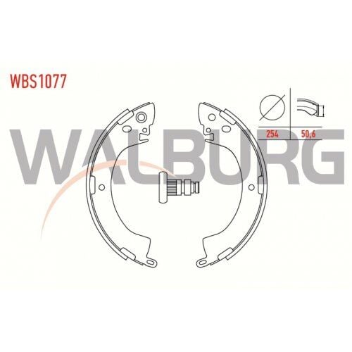 WALBURG FREN PABUC BALATA ARKA MITSUBISHI L 200 (K7T,K6T) 2.5 D 254X50,6 mm 1996-2007/MITSUBISHI L300 (P0W,P1W) 2.5 D /MITSUBISHI L 200 (K7T,K6T) 2.0 1996-2007/MITSUBISHI L 200 (K7T,K6T) 2.5 TD 1996-2007