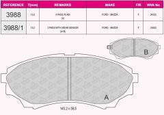 BSR FREN BALATA ON IKAZLI FORD RANGER 2.5 TDCI 4X4 2002-2006 / RANGER 2.2 TDCI 2002-2006 / RANGER 3.0 TDCI 2002-2006 / RANGER 3.2 TDCI 2002-2006 / MAZDA B SERISI (UN) 2.5 D 1998-2006