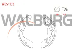WALBURG FREN PABUC BALATA ARKA HONDA JAZZ II (GD) 1.4i 180X31,5 mm 2002-2008