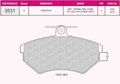 QCB FREN BALATA ON VW GOLF IV 1.8 1997-2005/GOLF III 1.6i 1991-1999/ GOLF III 1.4i 1991-1999/PASSAT 1.9 TDI 1988-1997/POLO 1.4 1995-2001/CORDOBA 1.4 TDI 1999-2002/IBIZA II (6K1) 1.9 TDI 93-2002 357615116