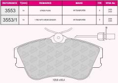 QCB FREN BALATA ON VOLKSWAGEN TRANSPORTER IV (70XB,70XC,7DB,7DW) 1.9 D 1990-2003 / TRANSPORTER IV (70XB,70XC,7DB,7DW) 2.4 D 1990-2003