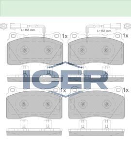 ICER FREN BALATA ON FISLI ALFA ROMEO GIULIETTA (940) 1.4 TB - 1.6 JTD 2010-