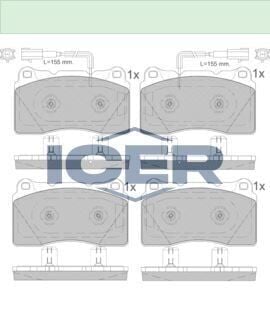 ICER FREN BALATA ON FISLI ALFA ROMEO GIULIETTA (940) 1.4 TB - 1.6 JTD 2010-
