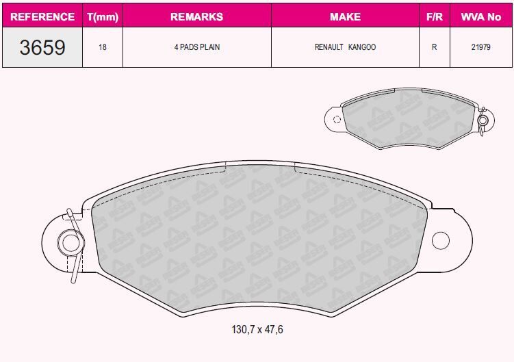 QCB FREN BALATA ON RENAULT KANGOO (KC0/1) 1.5 DCI 1998-2008 / KANGOO (KC0/1) 1.9 D 1998-2008 / CITROEN XSARA (N1) 1.6 1997-2005