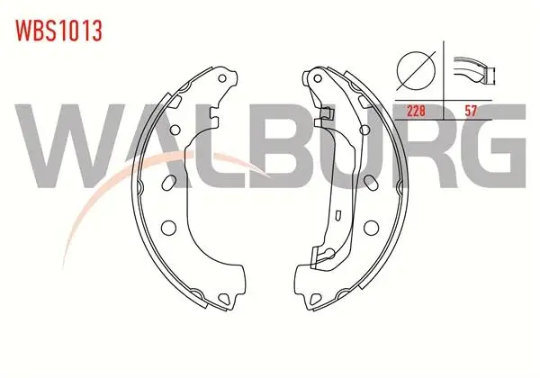 WALBURG FREN PABUC BALATA ARKA FORD TRANSIT CONNECT 1.8 TDCI LEVYELI 228X57 mm 2002-2013/TRANSIT CONNECT 1.8i 16v 2002-2013